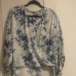 All Saints Blue Floral Blouse